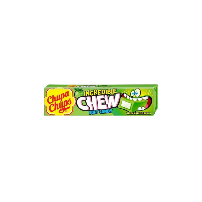 Green Apple Chupa Chups Incredible Chew - Uk (45 G) - 24HR Snacks-snacks 24 hours near me in canada from around the world- unique snacks and falvours